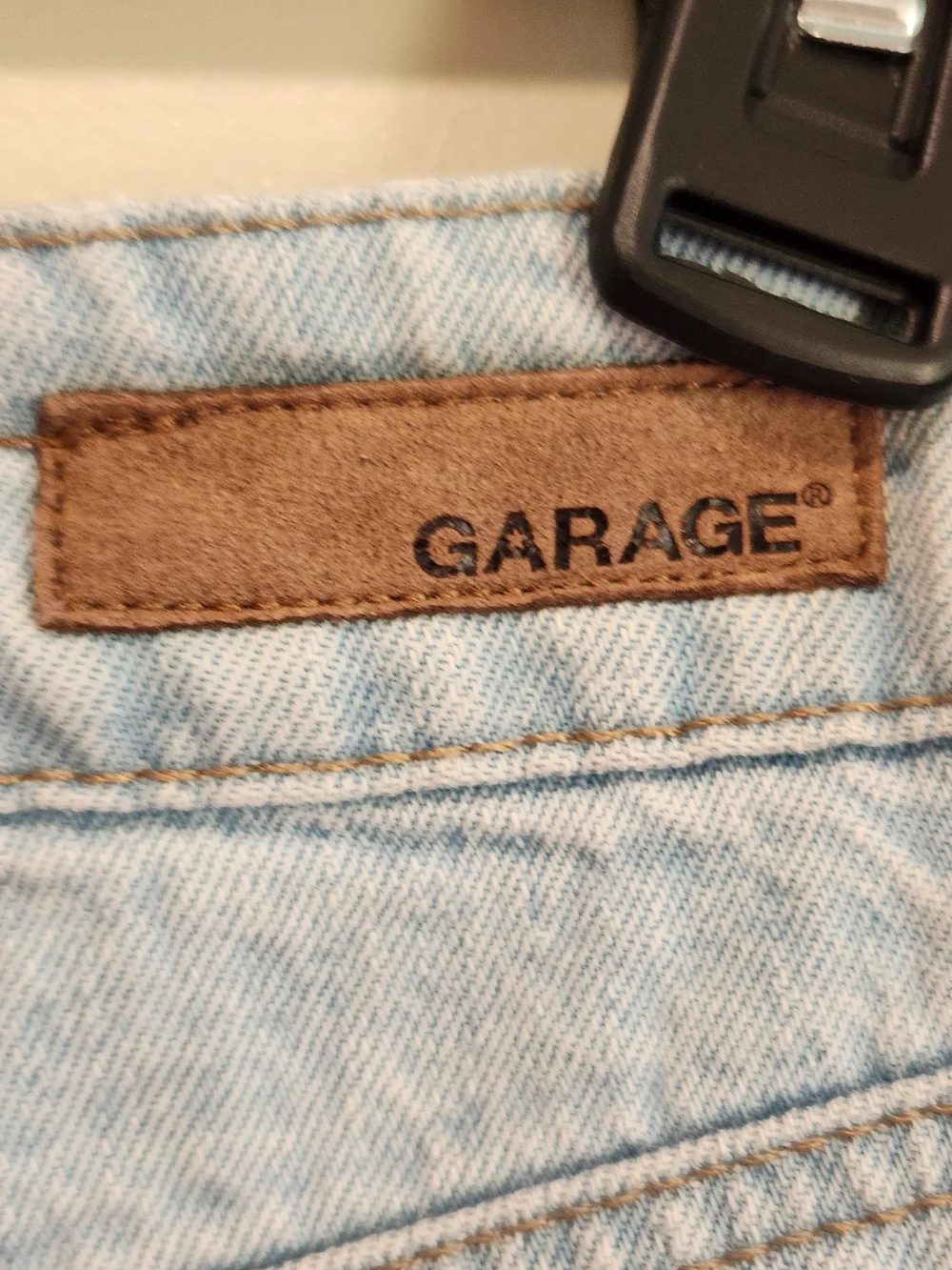 Garage Two Tone Colorblock Denim Patchwork Raw Hem Mini Skirt Size S